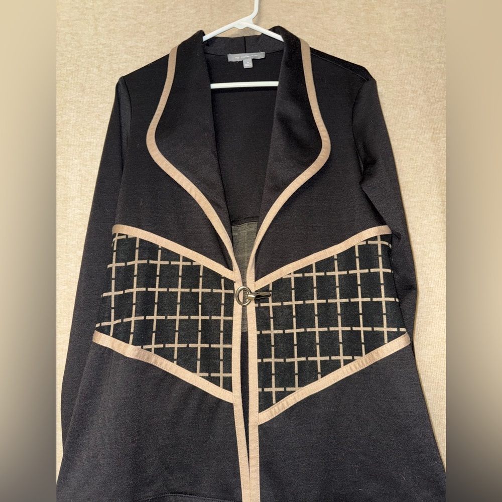 Elegant Black and Tan Women's Blazer Jacket